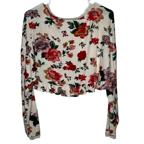 Free People intimately free on point PJ top floral crop top long sleeve XS‎ - Picture 5 of 10